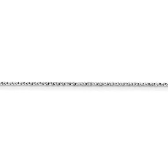 1.25mm Rhodium Sterling Silver Solid D/C Cable Chain Necklace, 24 Inch - Picture 3 of 6